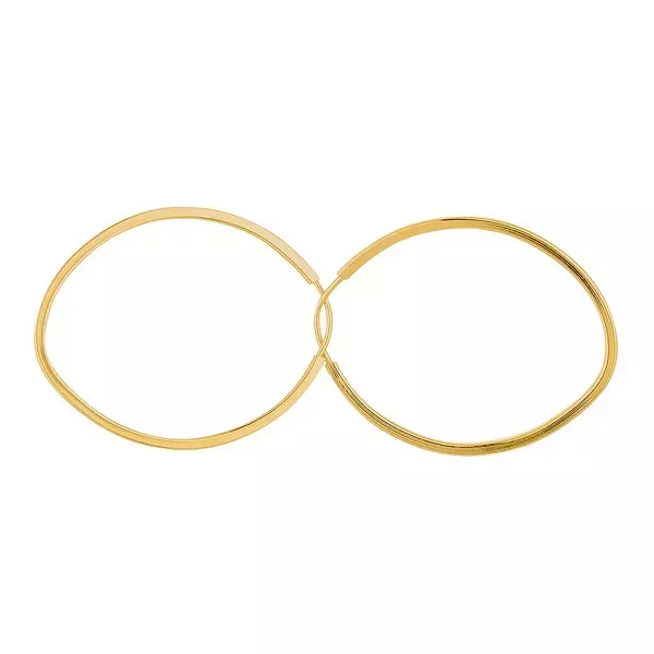 Brinco De Ouro 18k Argola Oval slim GG