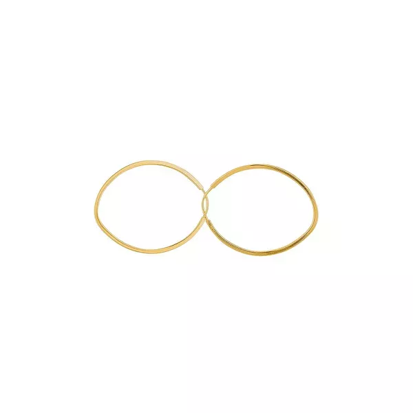 Brinco De Ouro 18k Argola Oval Slim P