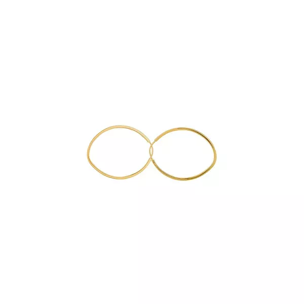 Brinco De Ouro 18k Argola Oval Slim Pp
