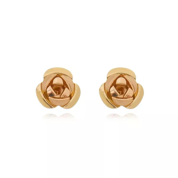 Brinco De Ouro 18 Rosa Bicolor