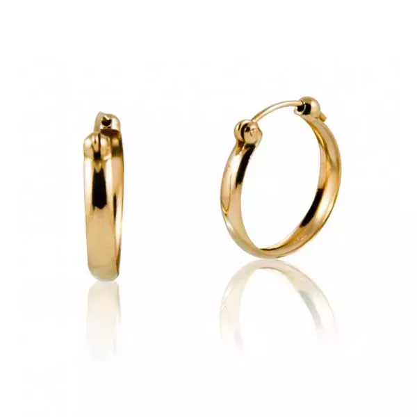 Brinco De Ouro 18k Argola 14mm