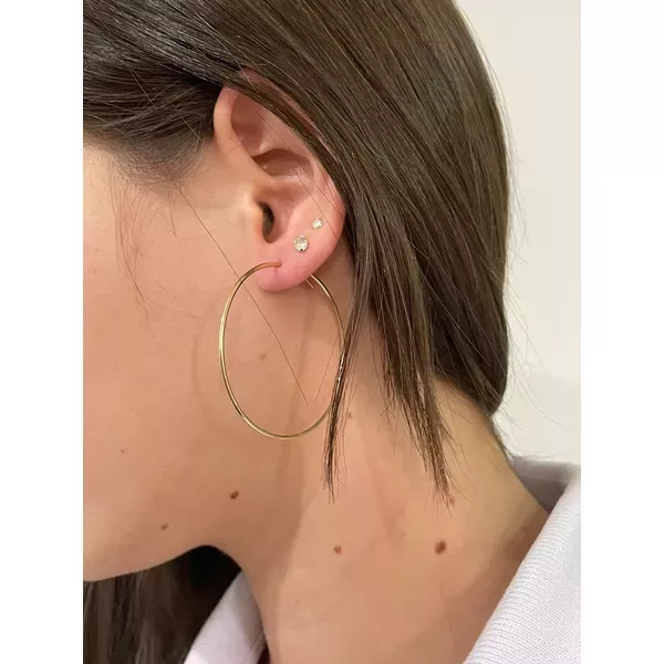 Brinco De Ouro 18k Argola De 46mm