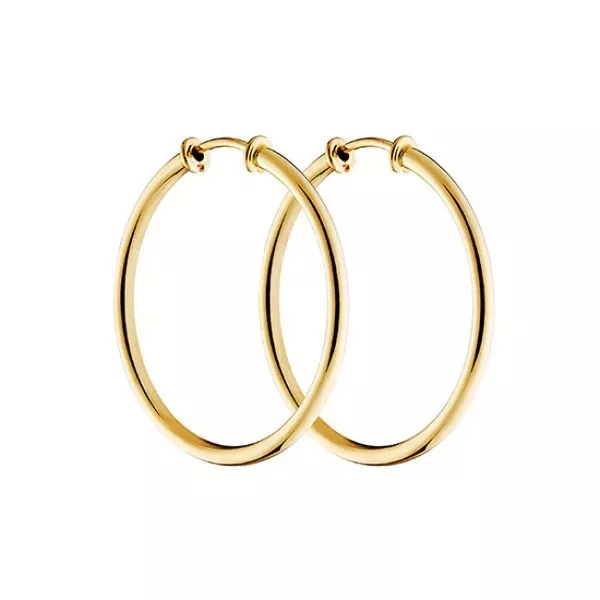 Brinco De Ouro 18k Argola Fio Redondo De 18mm