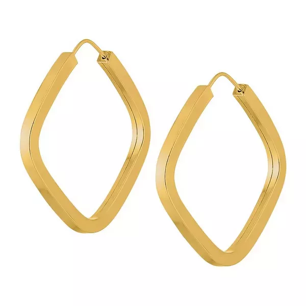 Brinco De Ouro 18k Argola Losango Plus GG