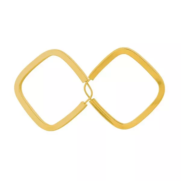 Brinco De Ouro 18k Argola Losango Plus GG