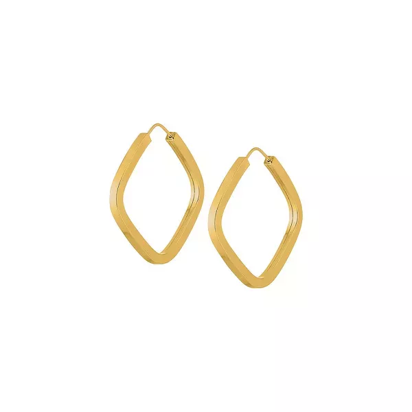 Brinco De Ouro 18k Argola Losango Plus PP