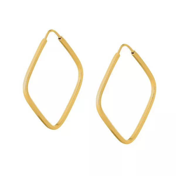 Brinco De Ouro 18k Argola Losango Slim g