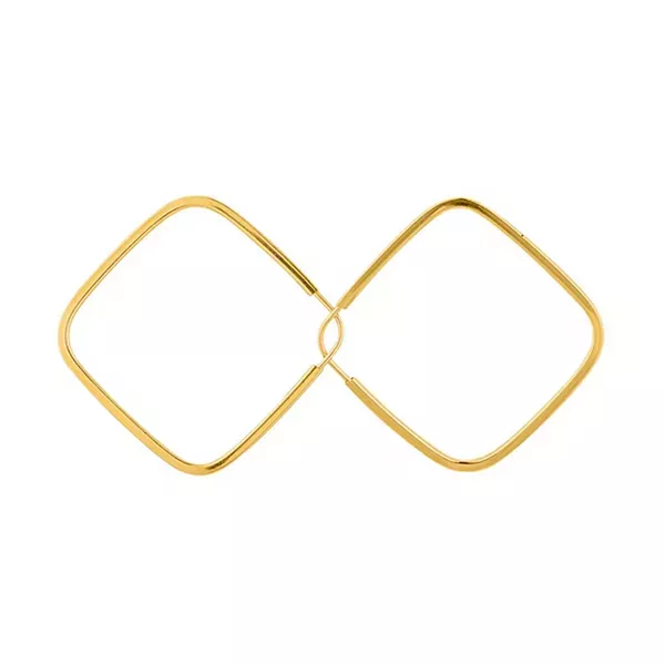 Brinco De Ouro 18k Argola Losango Slim g