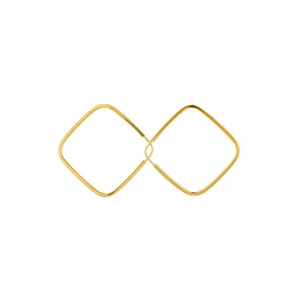 Brinco De Ouro 18k Argola Losango Slim P