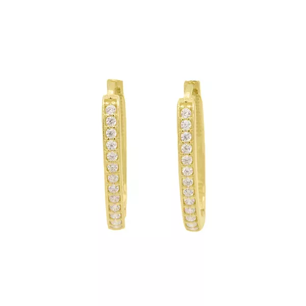 Brinco De Ouro 18k Argola Oval Celestial