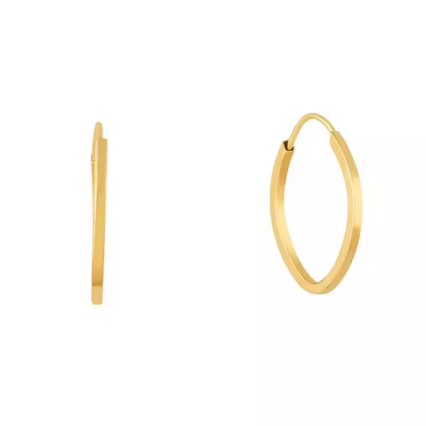 Brinco De Ouro 18k Argola Oval Plus M