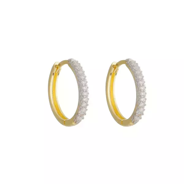 Brinco De Ouro 18k Argola Oval Radiante G