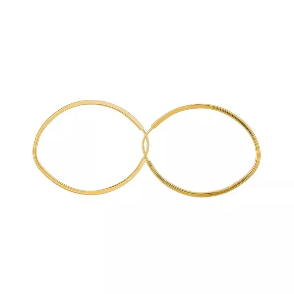 Brinco De Ouro 18k Argola Oval Slim G