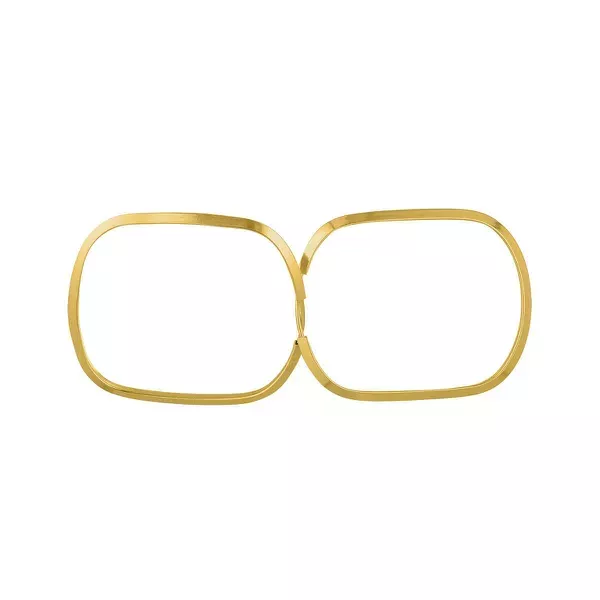 Brinco De Ouro 18k Argola Ovalada Slim G