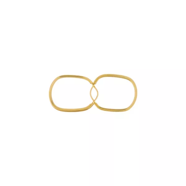 Brinco De Ouro 18k Argola Ovalada Slim P