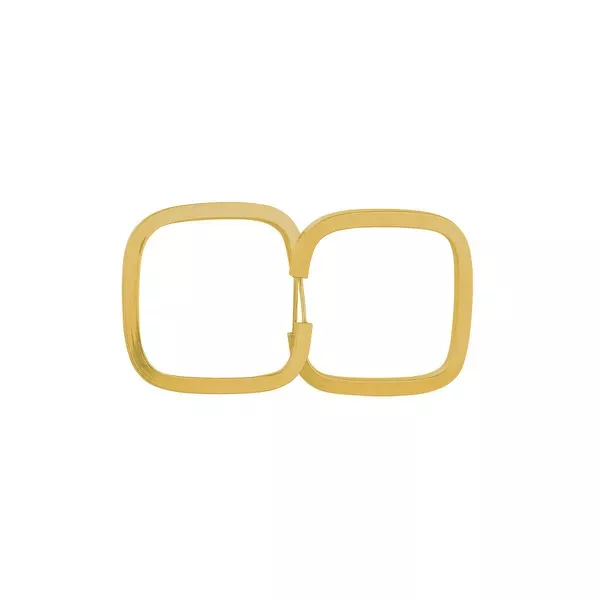Brinco De Ouro 18k Argola Quadrada Plus P