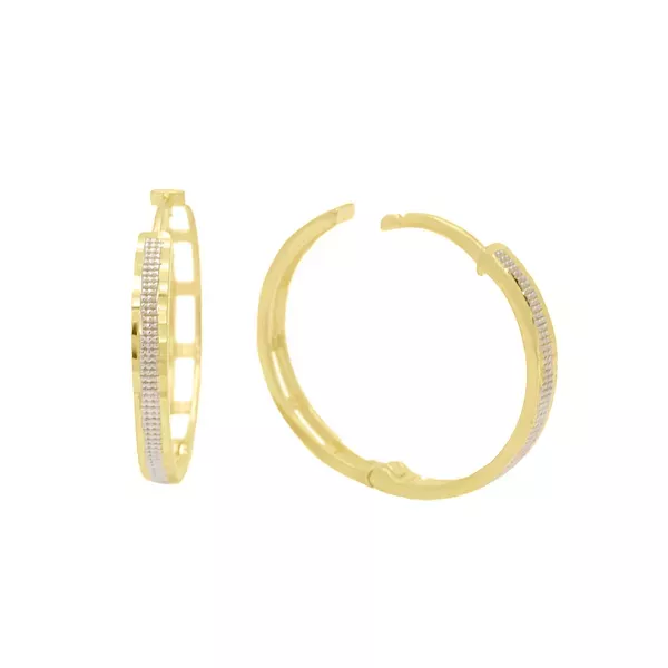 Brinco De Ouro 18k Argola Radiante G