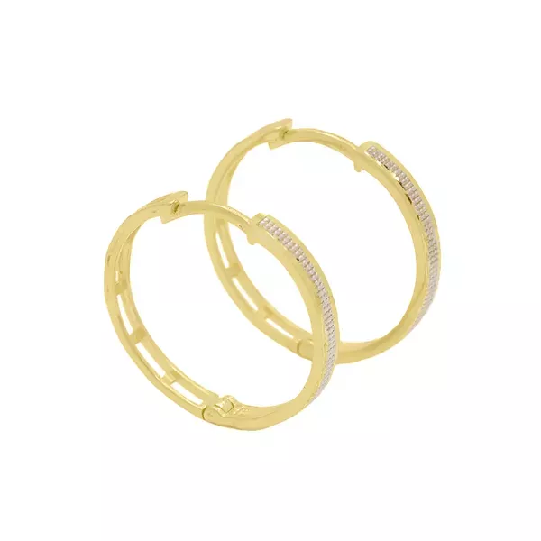 Brinco De Ouro 18k Argola Radiante G