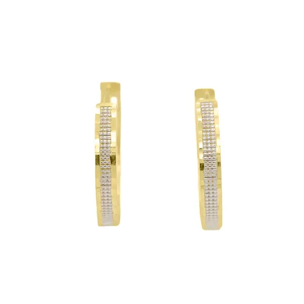 Brinco De Ouro 18k Argola Radiante M