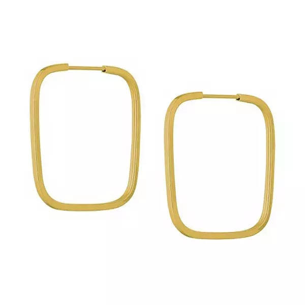 Brinco De Ouro 18k Argola Retangular Slim GG
