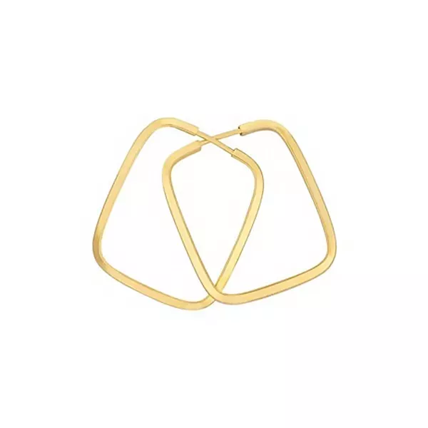 Brinco De Ouro 18k Argola Retangular Slim GG