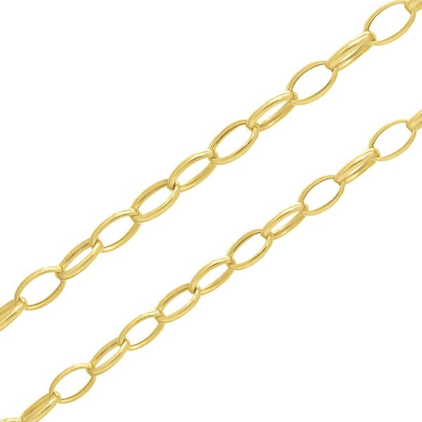 Corrente De Ouro 18k Elo Português Oval De 3,5mm Com 40 Cm