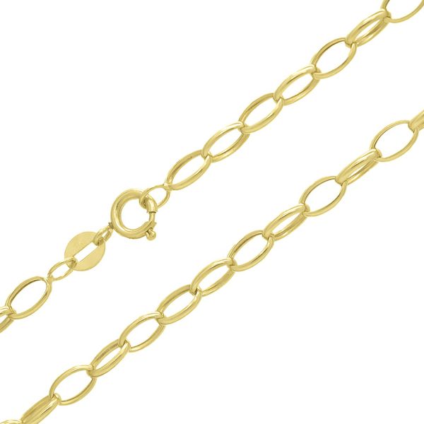Corrente De Ouro 18k Elo Português Oval De 3,5mm Com 45 Cm