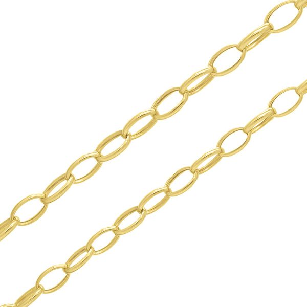 Corrente De Ouro 18k Elo Português Oval De 3,5mm Com 60 Cm 