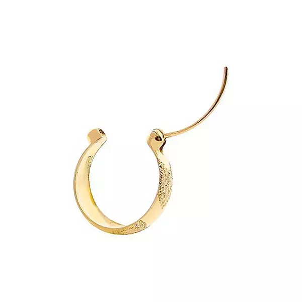 Brinco De Ouro 18k Argola Trabalhada Com Trava G