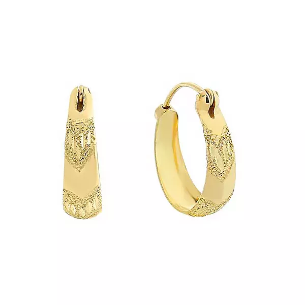 Brinco De Ouro 18k Argola Trabalhada Com Trava M