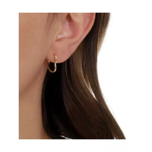 Brinco De Ouro 18k Argola Wide Coração P