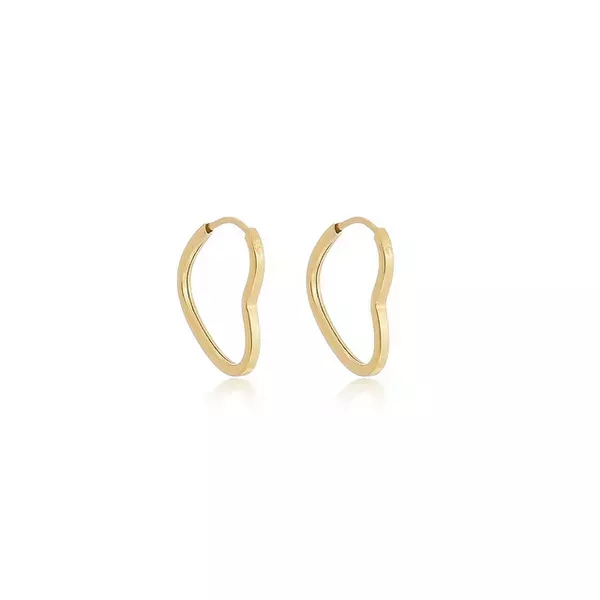 Brinco De Ouro 18k Argola Wide Coração PP