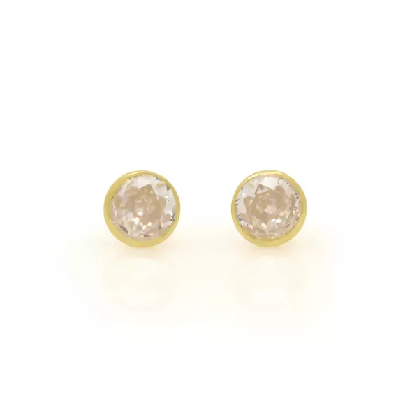 Brinco De Ouro 18k Áurea 4,0mm