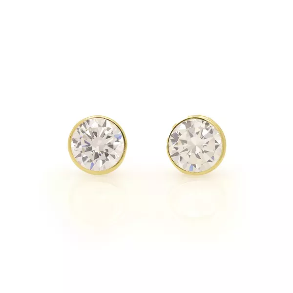 Brinco De Ouro 18k Áurea 5,0mm