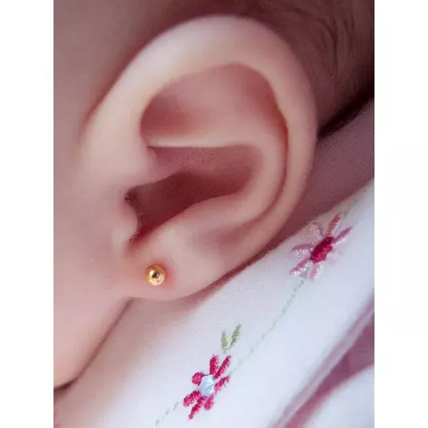 Brinco De Ouro 18k Bolinha De 3,5mm
