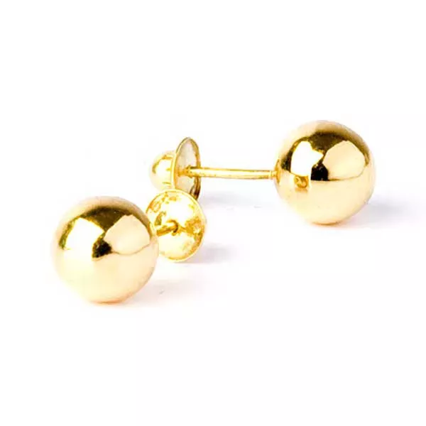 Brinco De Ouro 18k Bolinha De 4mm