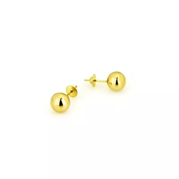 Brinco De Ouro 18k Bolinha De 5mm