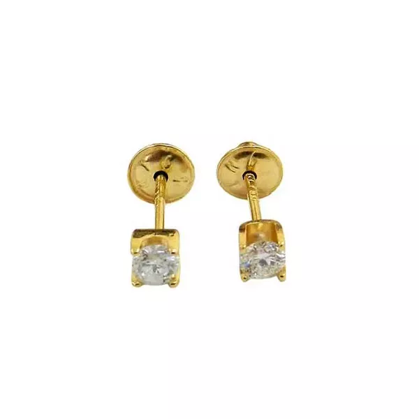 Brinco De Ouro 18k Cartie Com Zircônia De 3,0mm
