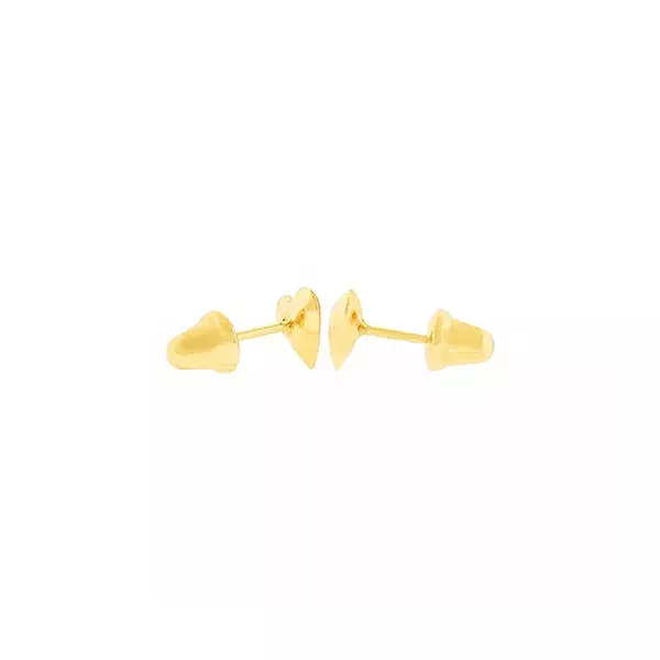 Brinco De Ouro 18k Coração Cheio 3,0mm