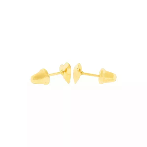 Brinco De Ouro 18k Coração Cheio 4,0mm