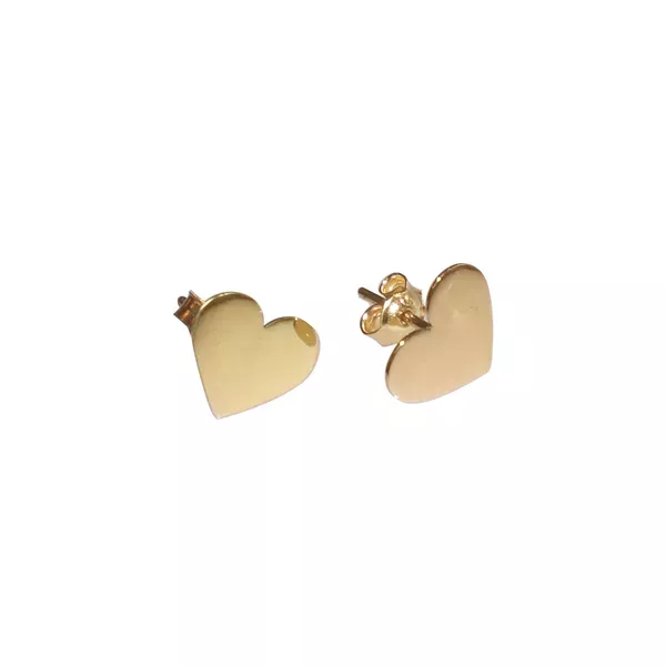 Brinco De Ouro 18k Coração Com 8,5mm