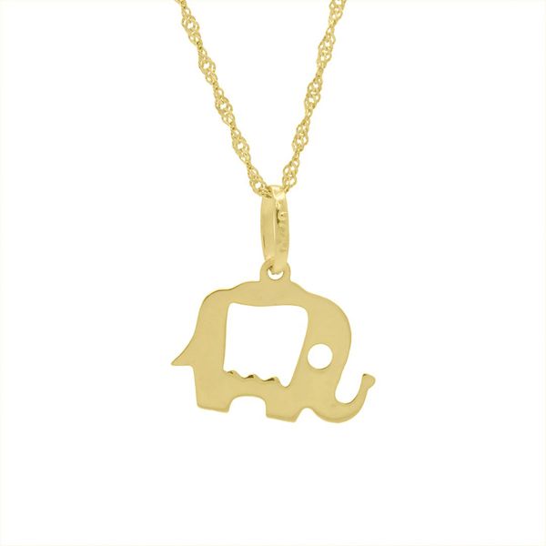 Pingente De Ouro 18k Elefante Vazado