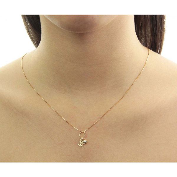 Pingente De Ouro 18k Ancora, Cruz e Coração