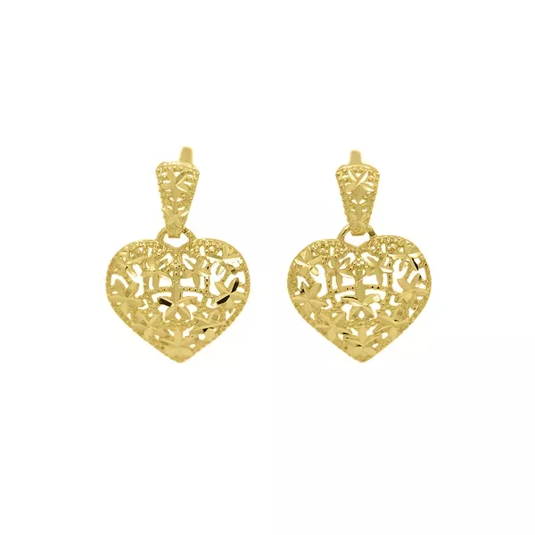 Brinco De Ouro 18k Coração Frozen