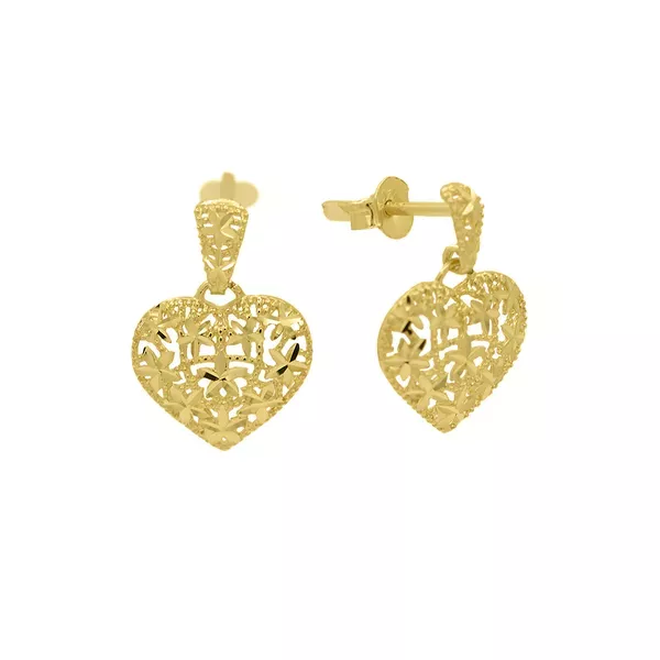 Brinco De Ouro 18k Coração Frozen