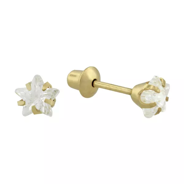 Brinco De Ouro 18k Estrela 5mm
