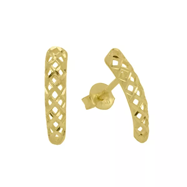 Brinco De Ouro 18k Meia argola Arquinhos
