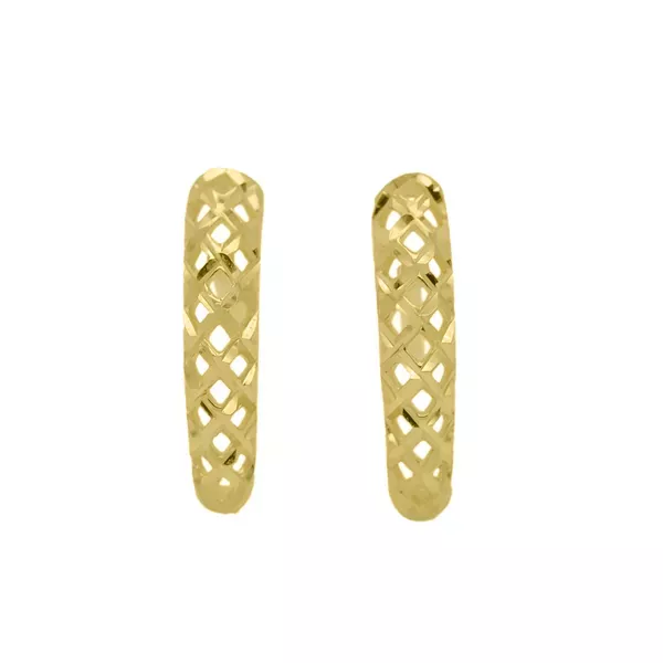 Brinco De Ouro 18k Meia argola Arquinhos