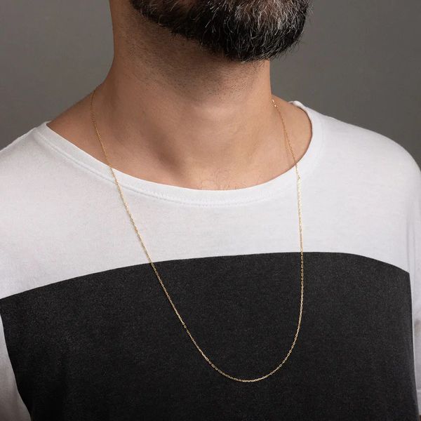 Corrente De Ouro 18k Cartie Longa De 1,1mm Com 70cm