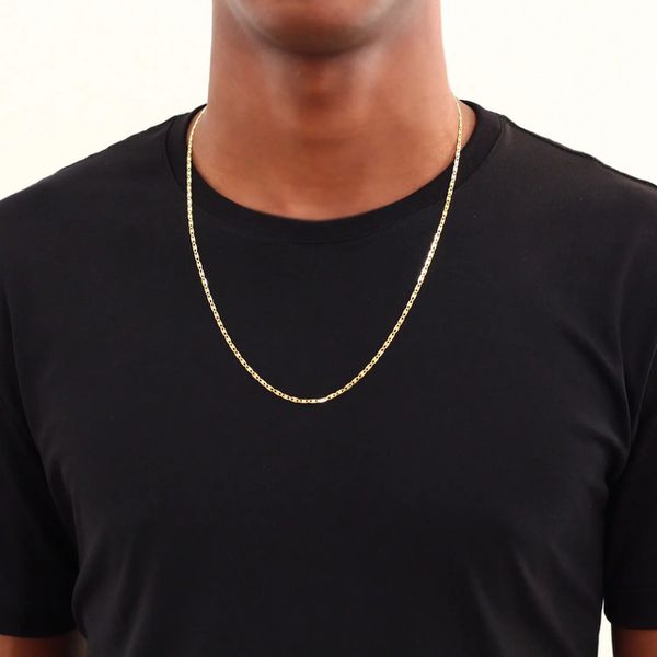 Corrente De Ouro 18k Piastrine De 1,8mm Com 60cm